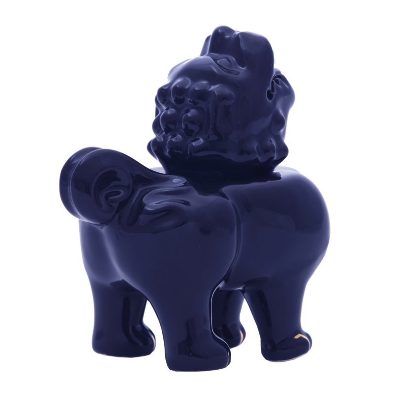 Fo dog, cobalt blue incense burner