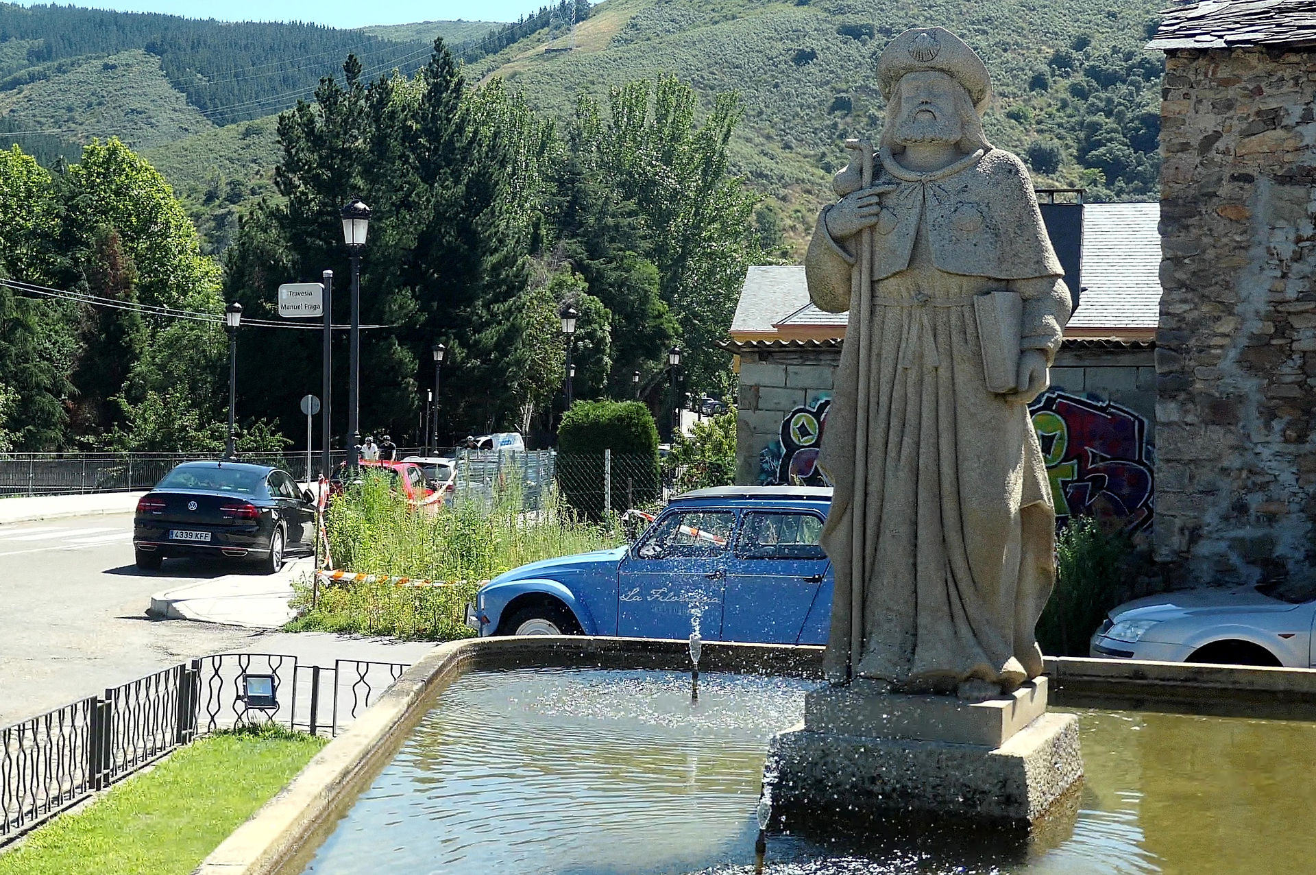 This is another pilgrim statue along the trail in Molinaseca.