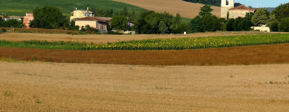 This is a view of the village of Villambistia from the trail.