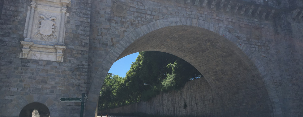 This is part of the old wall of the old part of Pamplona.