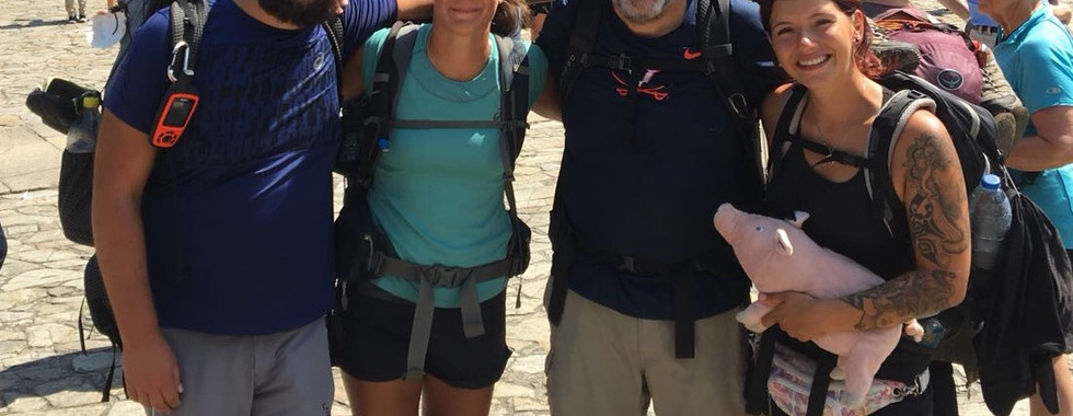 This is Philipp, Astrid, me, and Julia in the plaza in front of the Cathedral in Santiago de Compostela.