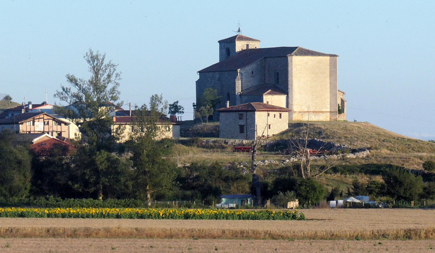 This is a view of a church in the village of Atapuerca.