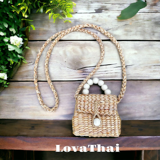 Mini Water Hyacinth Handmade Bag (A5) | Lova Thai