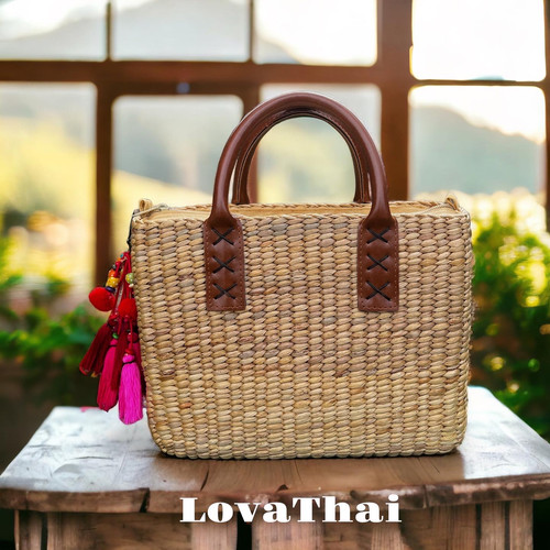 Water Hyacinth Handmade Bag (A8) | Lova Thai