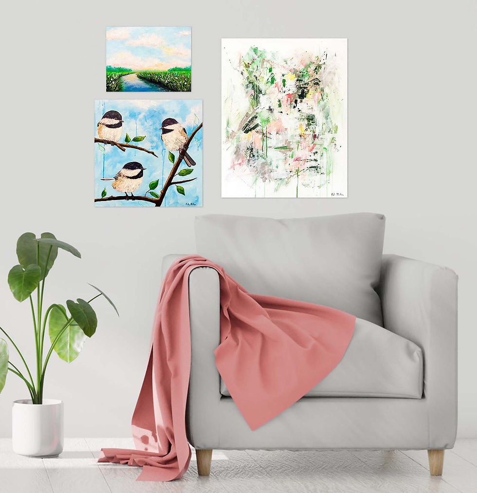 Mixing art styles of abstract, landscape and birds