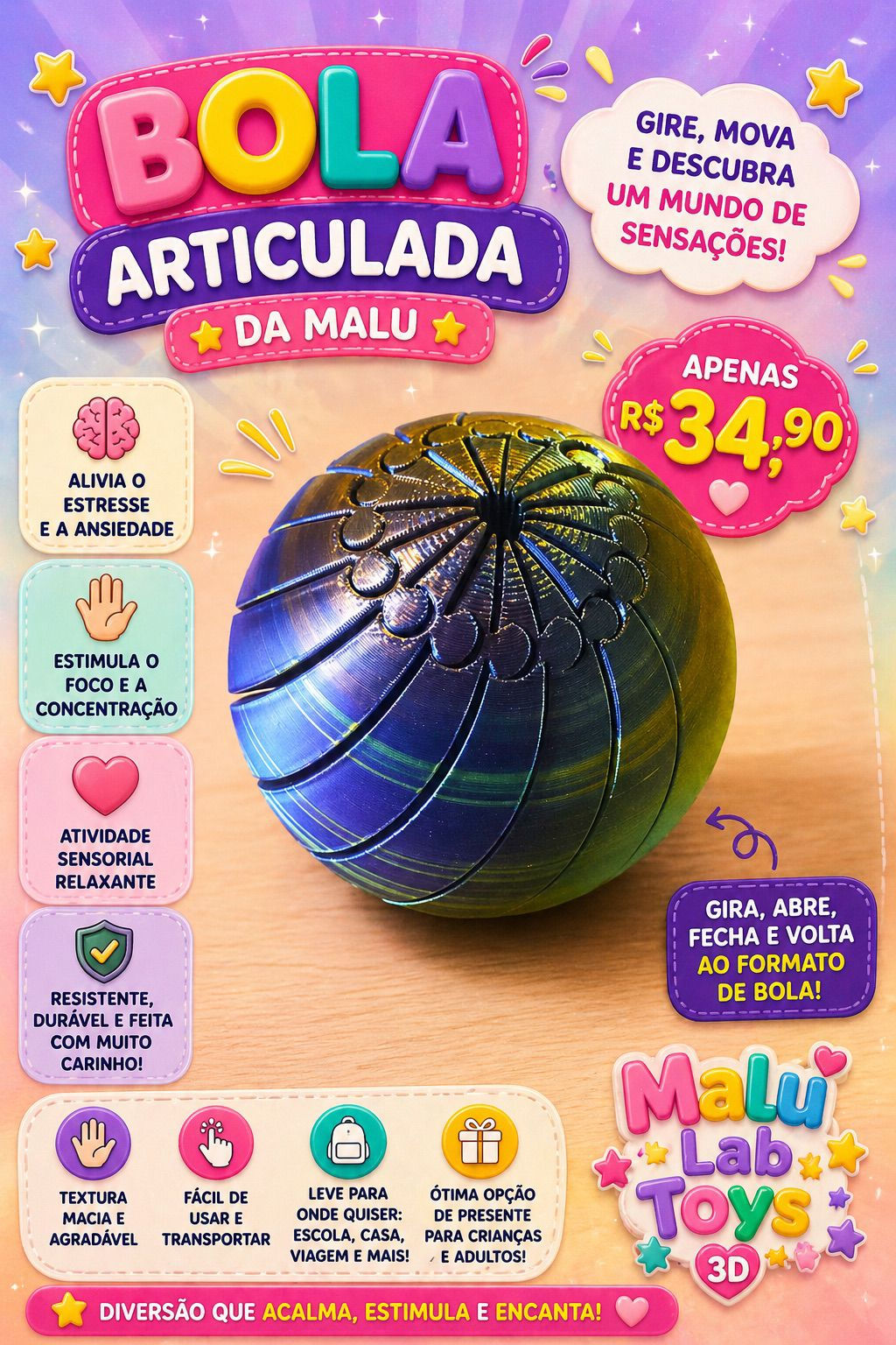 BOLA ARTICULADA SENSORIAL