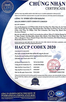 yến sào khang - kiểm định haccp