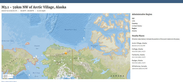 M3.1 - 59km NW of Arctic Village, Alaska