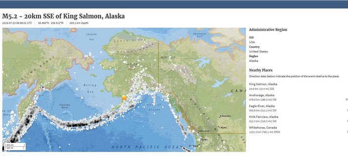 M5.2 - 20km SSE of King Salmon, Alaska