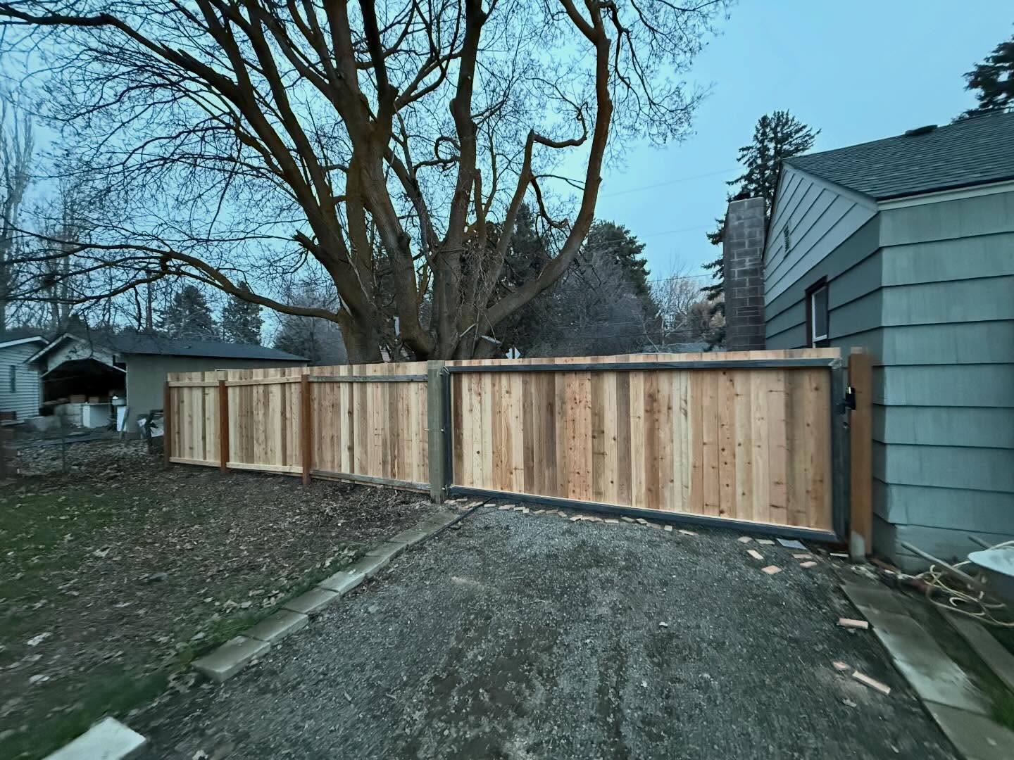 Wood Fence & Steel Gate — project photograph