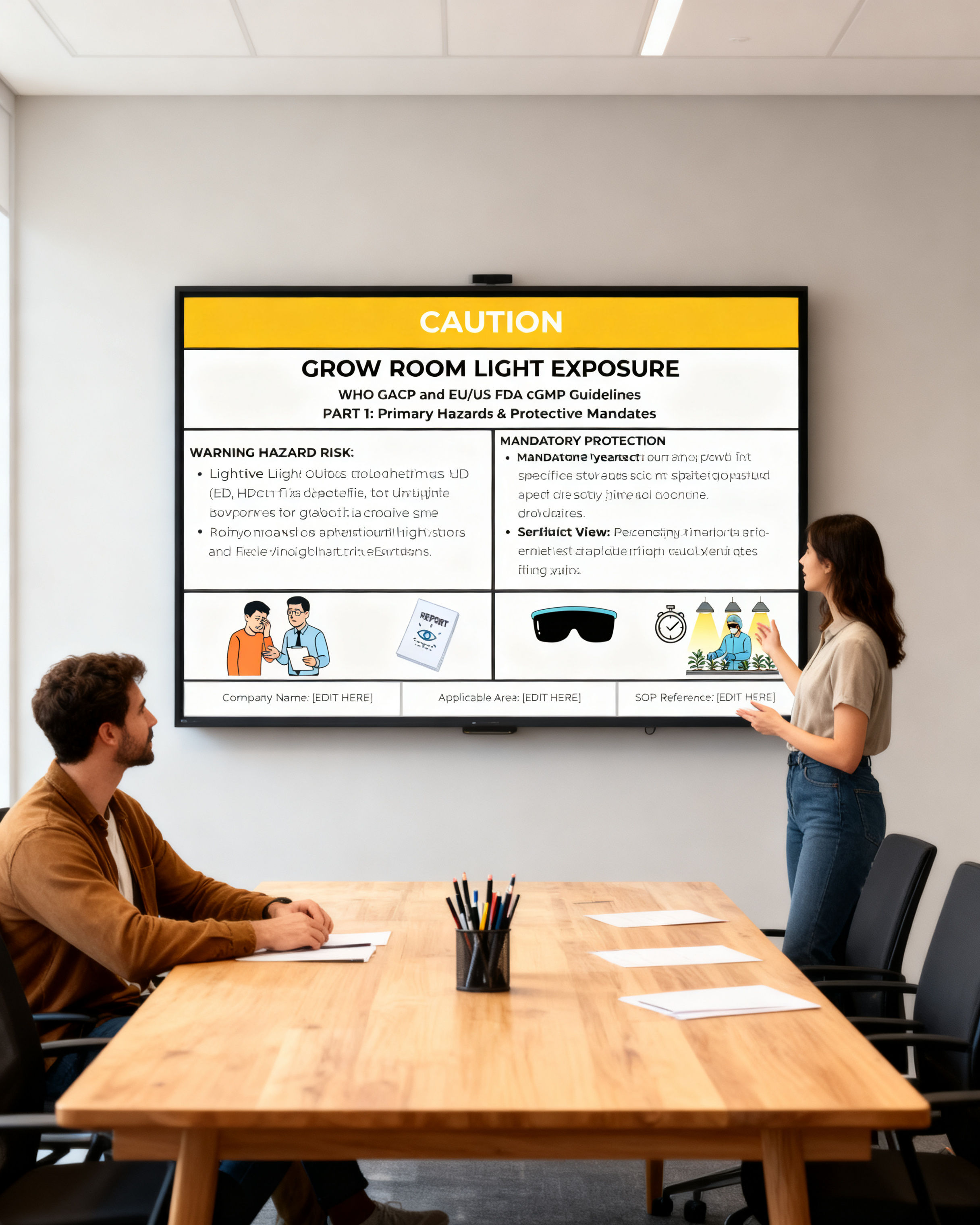 Cannabis Grow Room Light Exposure & Ocular Safety SOP & Poster (Single Asset)
