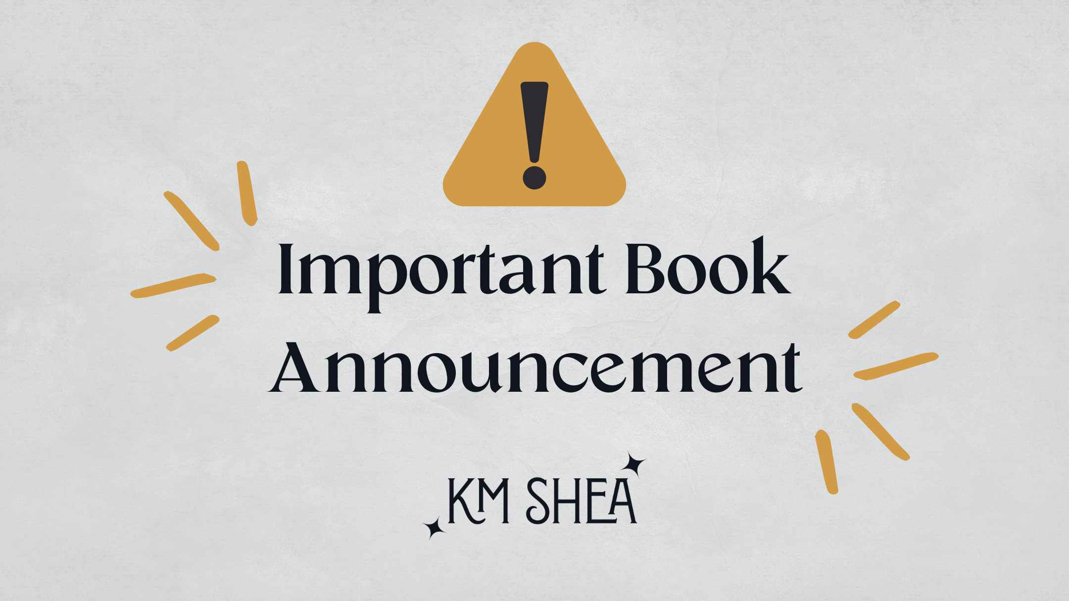 Important Book Announcement