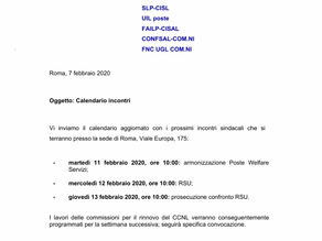 CALENDARIO PROSSIMI INCONTRI