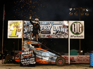 763 DAYS LATER!MILLER IS A USAC MIDGET WINNER AGAINAT JEFFERSON COUNTY