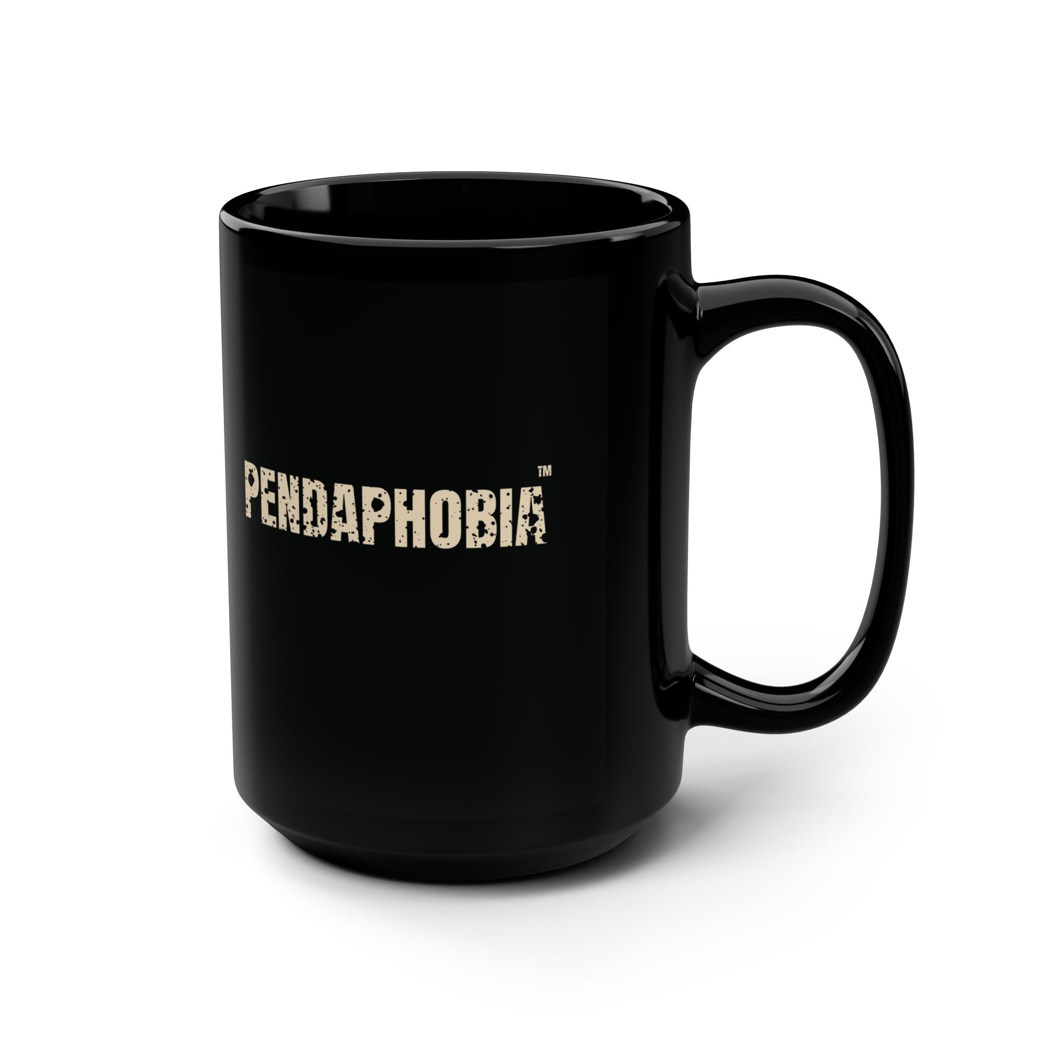"PENDAPHOBIA" Black Mug