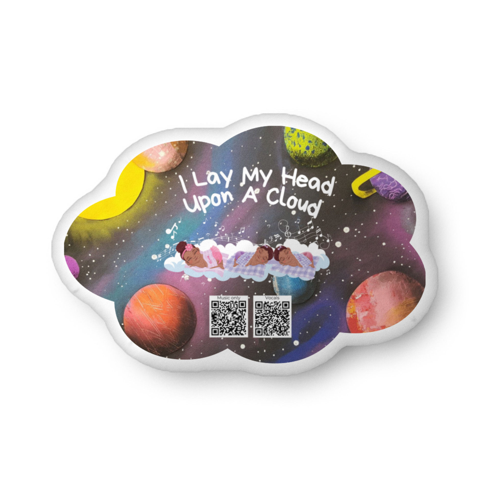 Musical Lullaby Cloud-Shaped Pillow — 'I Lay My Head Upon A Cloud'