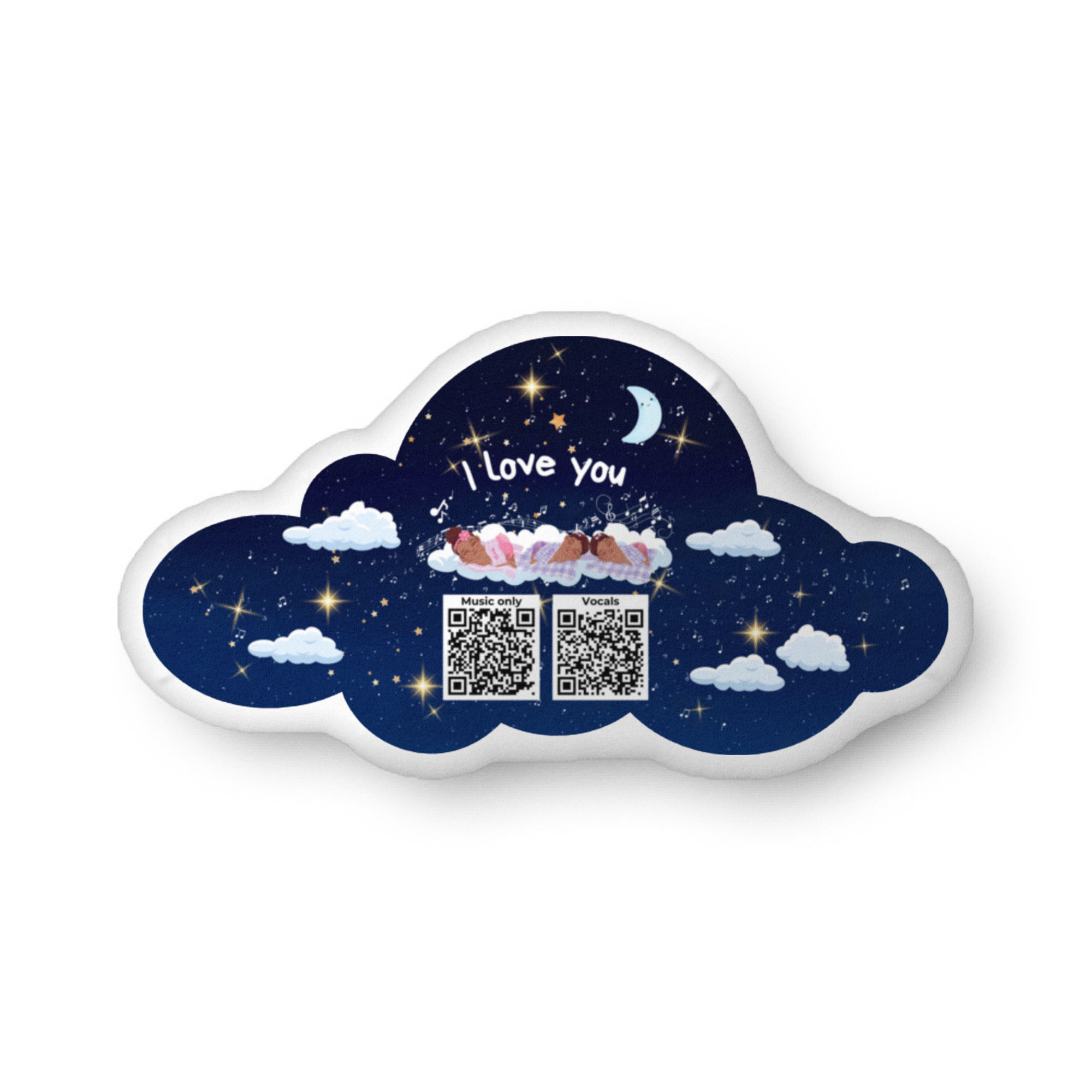 Musical Lullaby Cloud-Shaped Pillow — 'I Love You'