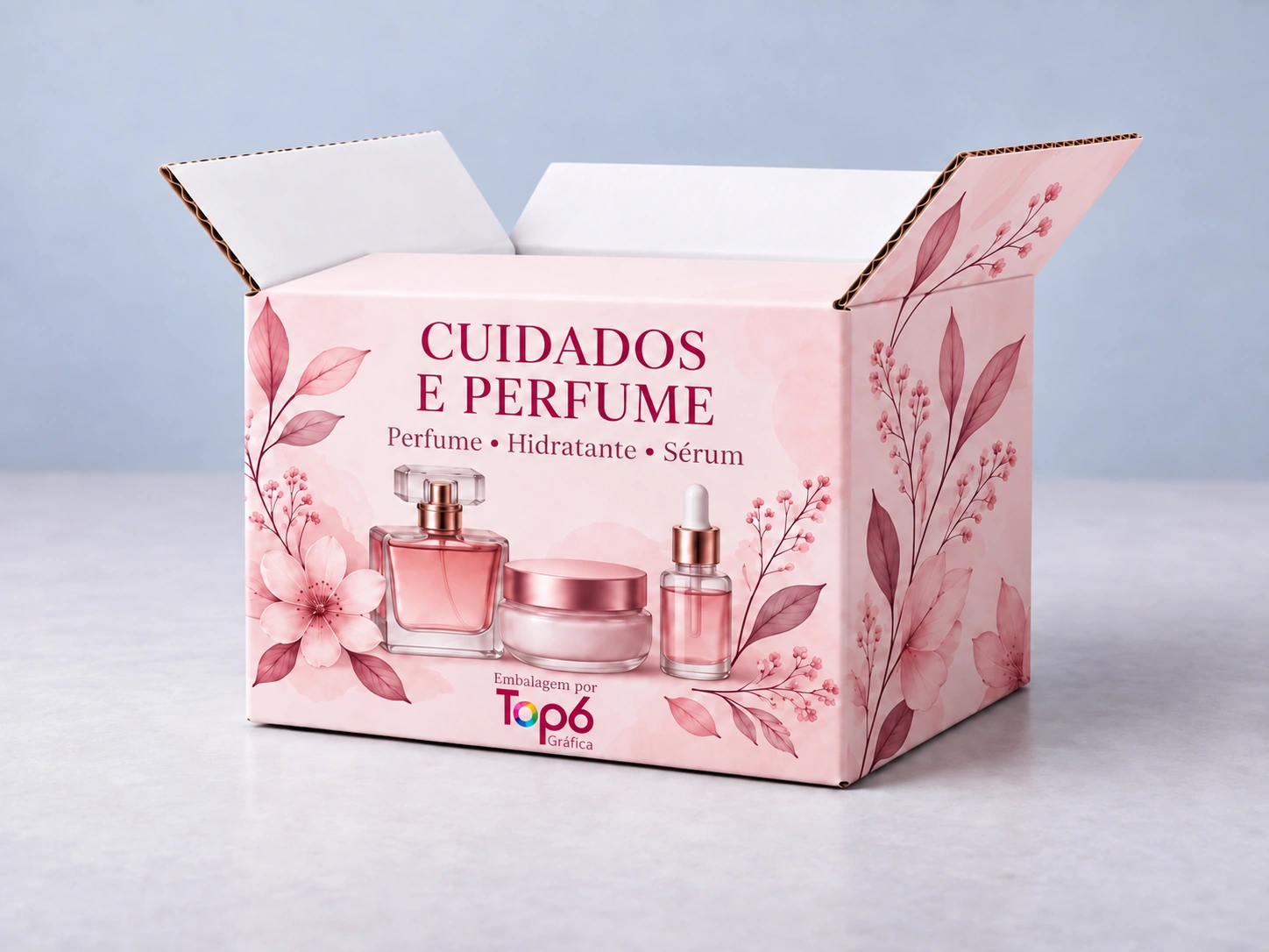 Caixa em micro-ondulado para perfume e cosméticos