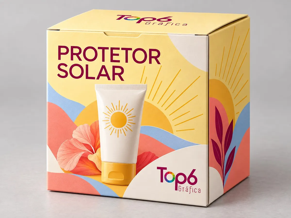 Caixa de protetor solar TOP6 colorida