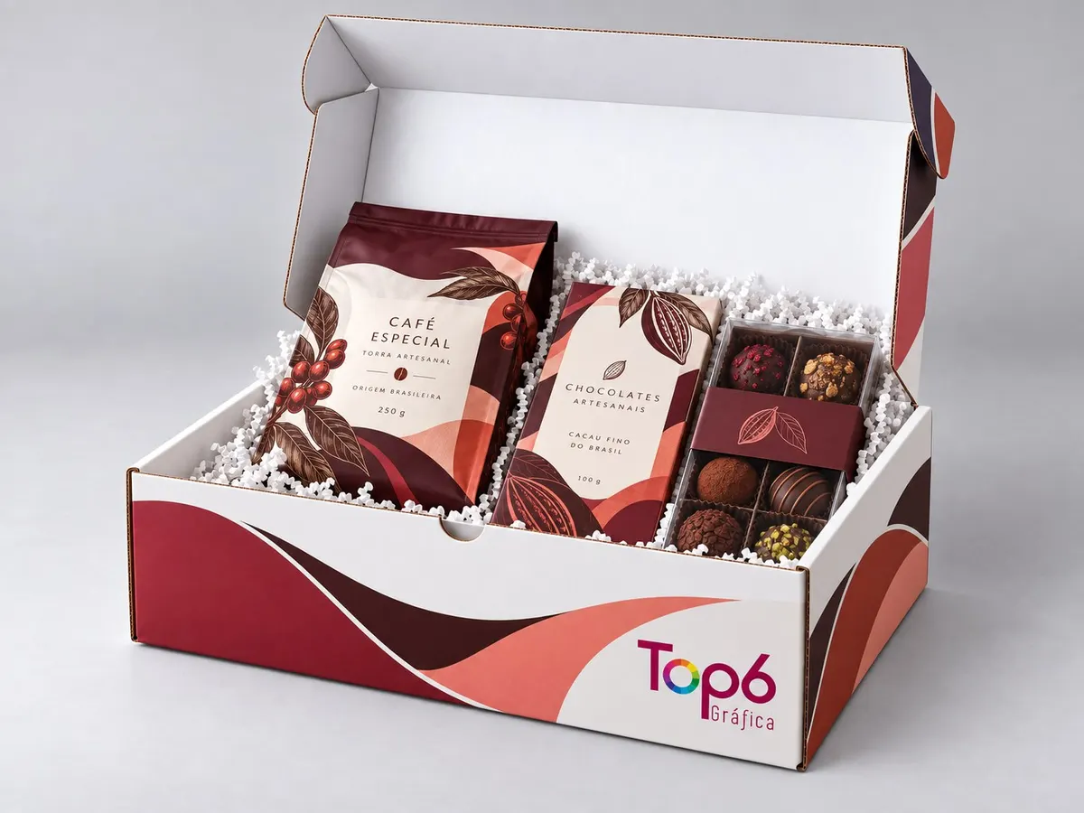 Caixa personalizada TOP6 para Café e chocolates