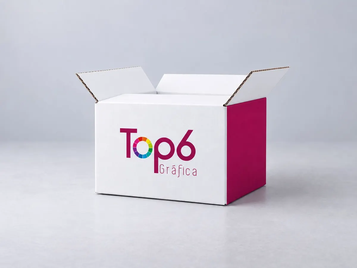 Caixa TOP6 em micro-ondulado com acabamento personalizado