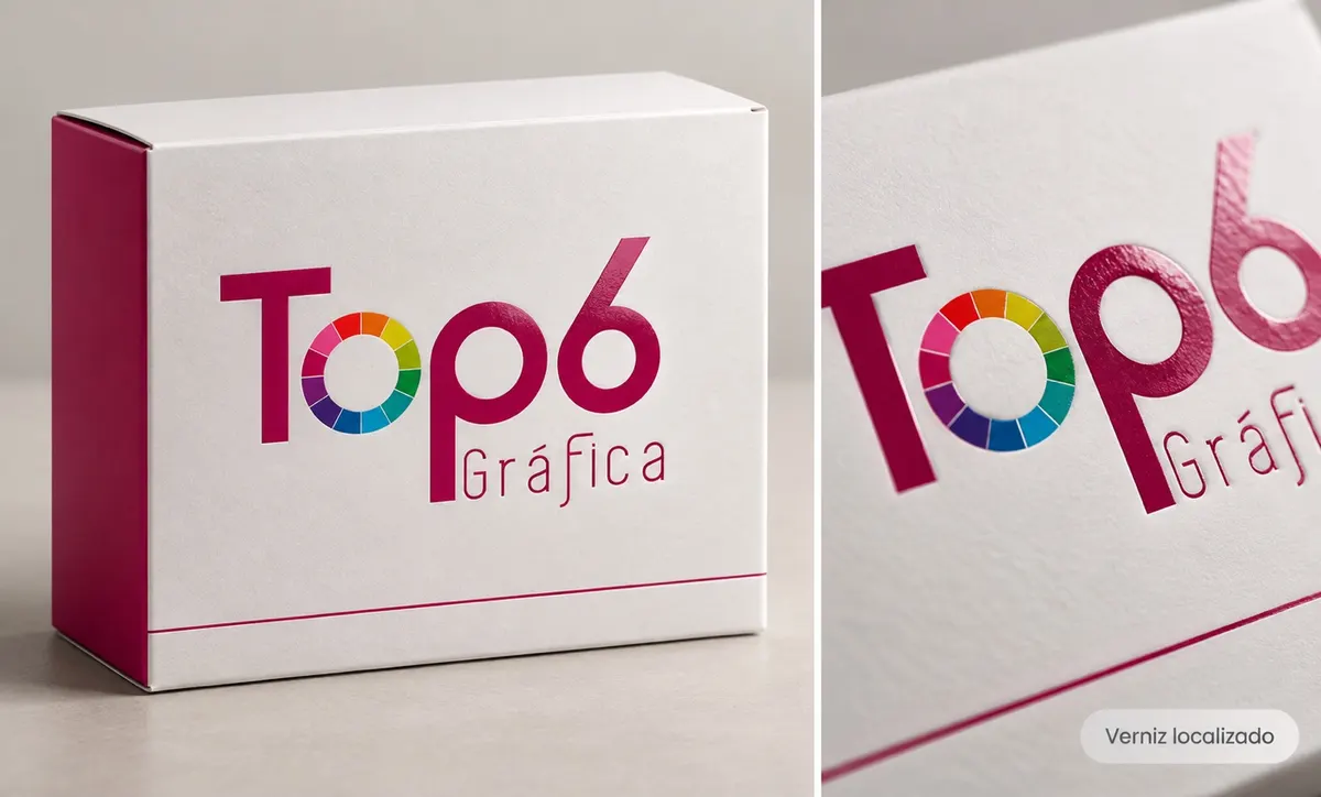 Verniz localizado no logo TOP6