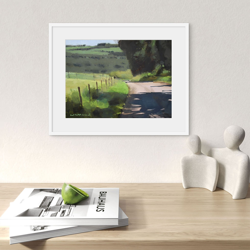 Thumbnail: Painting of a lane winding through a summer landscape