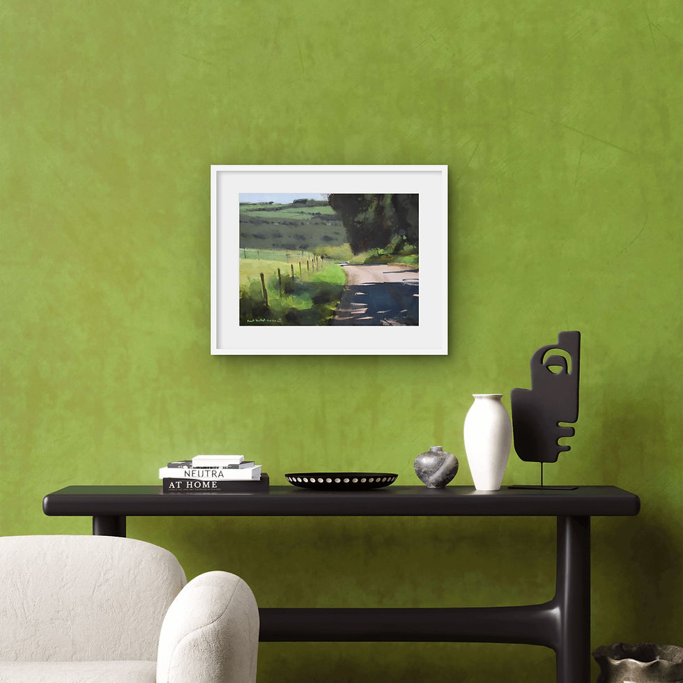 Thumbnail: Painting of a lane winding through a summer landscape