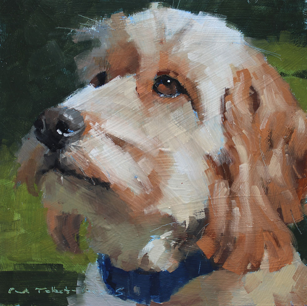 Oil painting of a pet dog