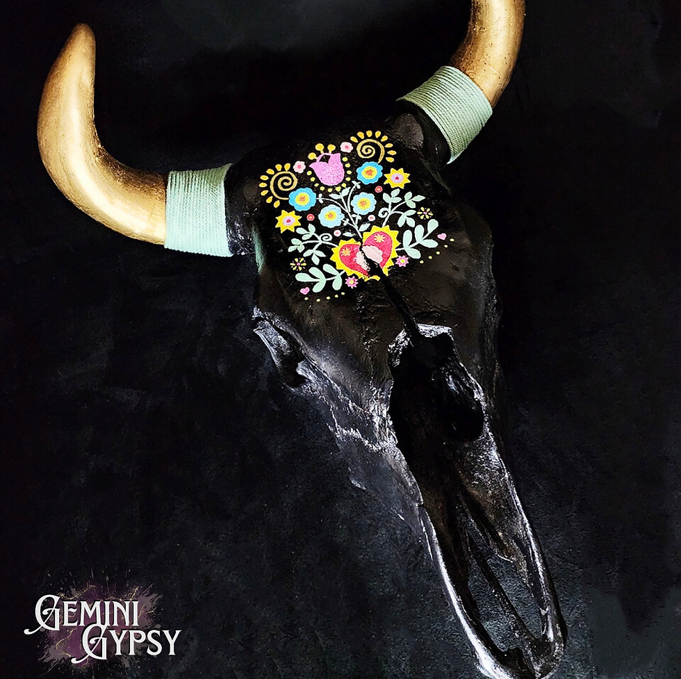 Thumbnail: Hand Painted Cow Skull