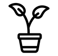 icon of a plant sprouting, symbolising growth and development