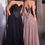Thumbnail: Black tie Strapless a line dress with a structured corset top with an embellished sweetheart neckline and soft chiffon skirt