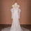 Thumbnail: Front view fully beaded strapless wedding dress with plunging sweetheart neckline. delicate botanical design with leaves