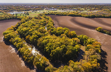 Overhead view of Campus Woods at ESU