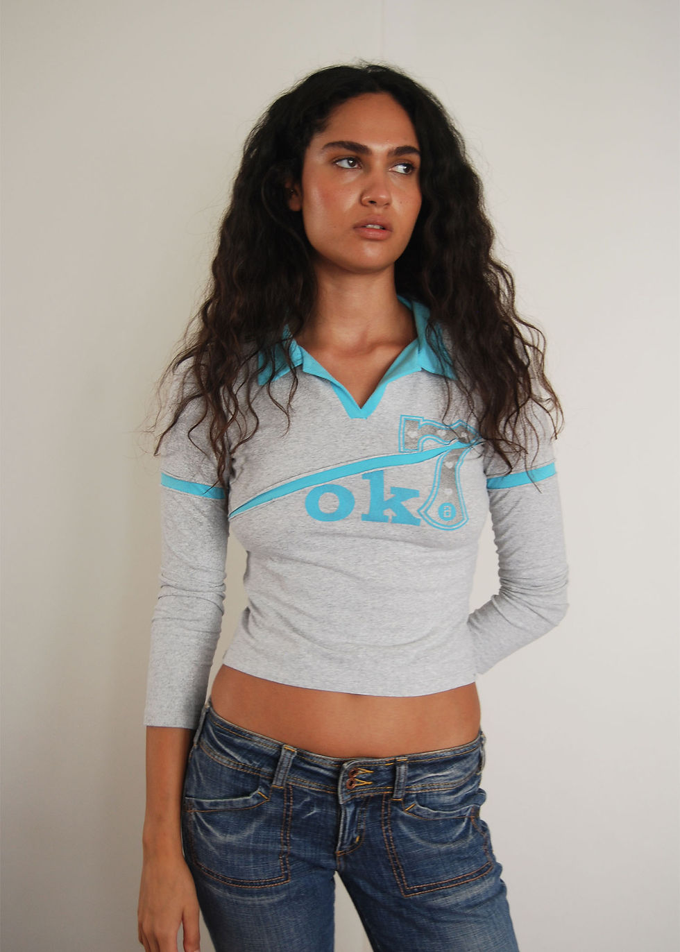 Thumbnail: Grey & Turquoise Polo Shirt