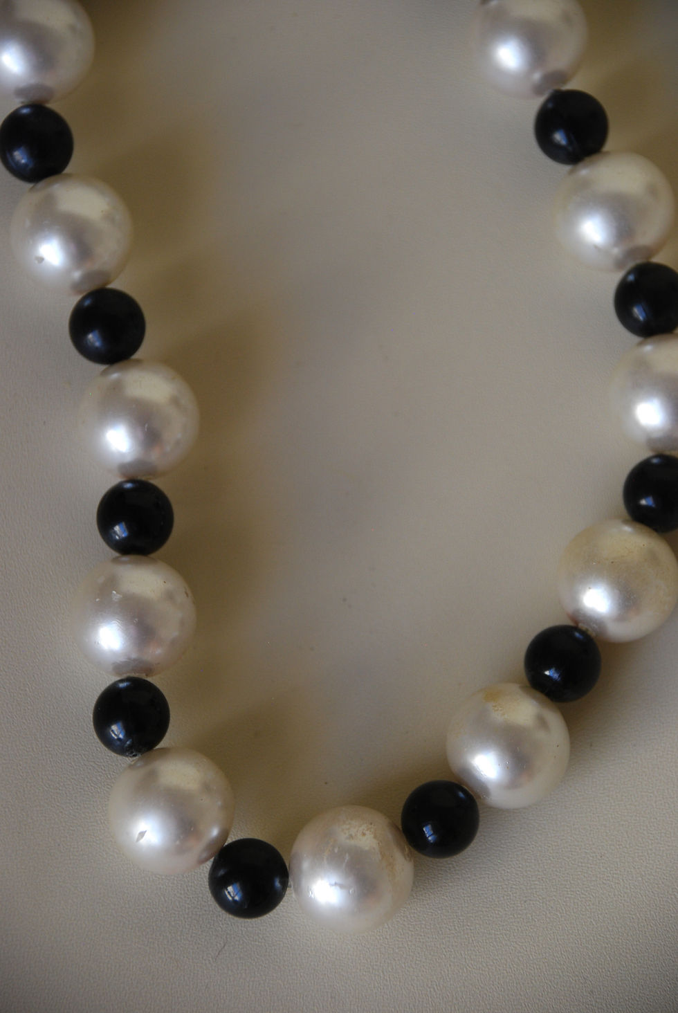 Thumbnail: Pearl & Black Bead Necklace