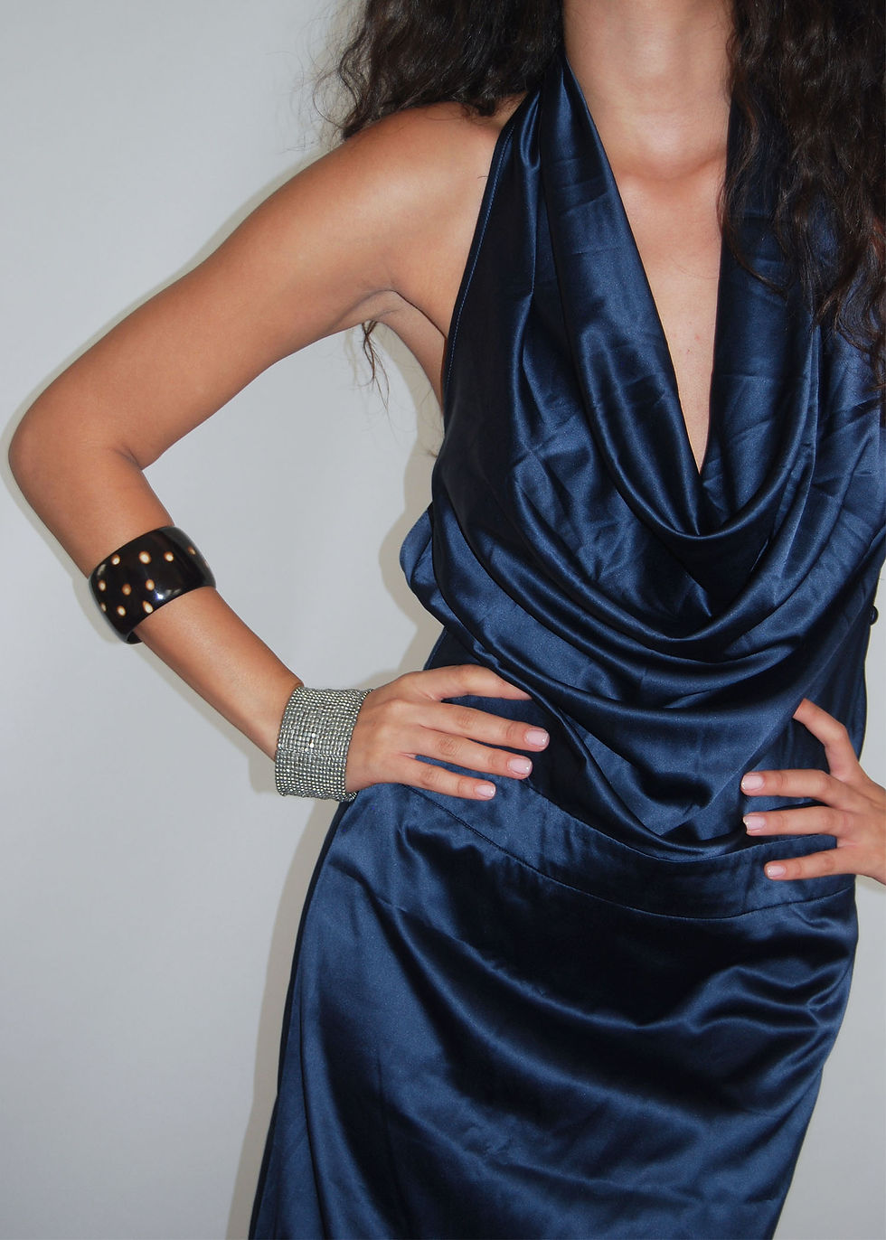 Thumbnail: Silver Beaded Cuff Bracelet