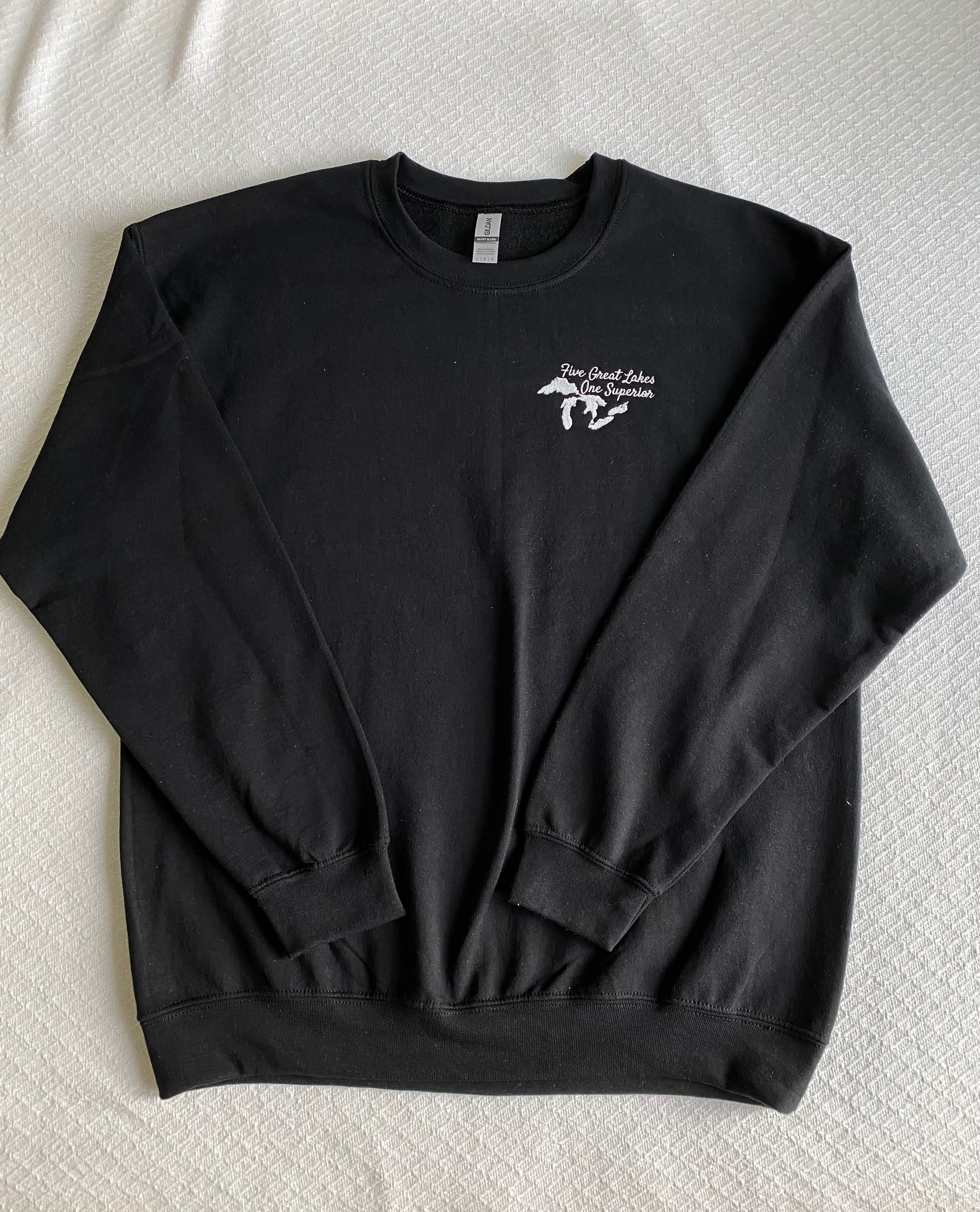 Embroidered 5 Great Lakes 1 Superior Crewneck Sweatshirt