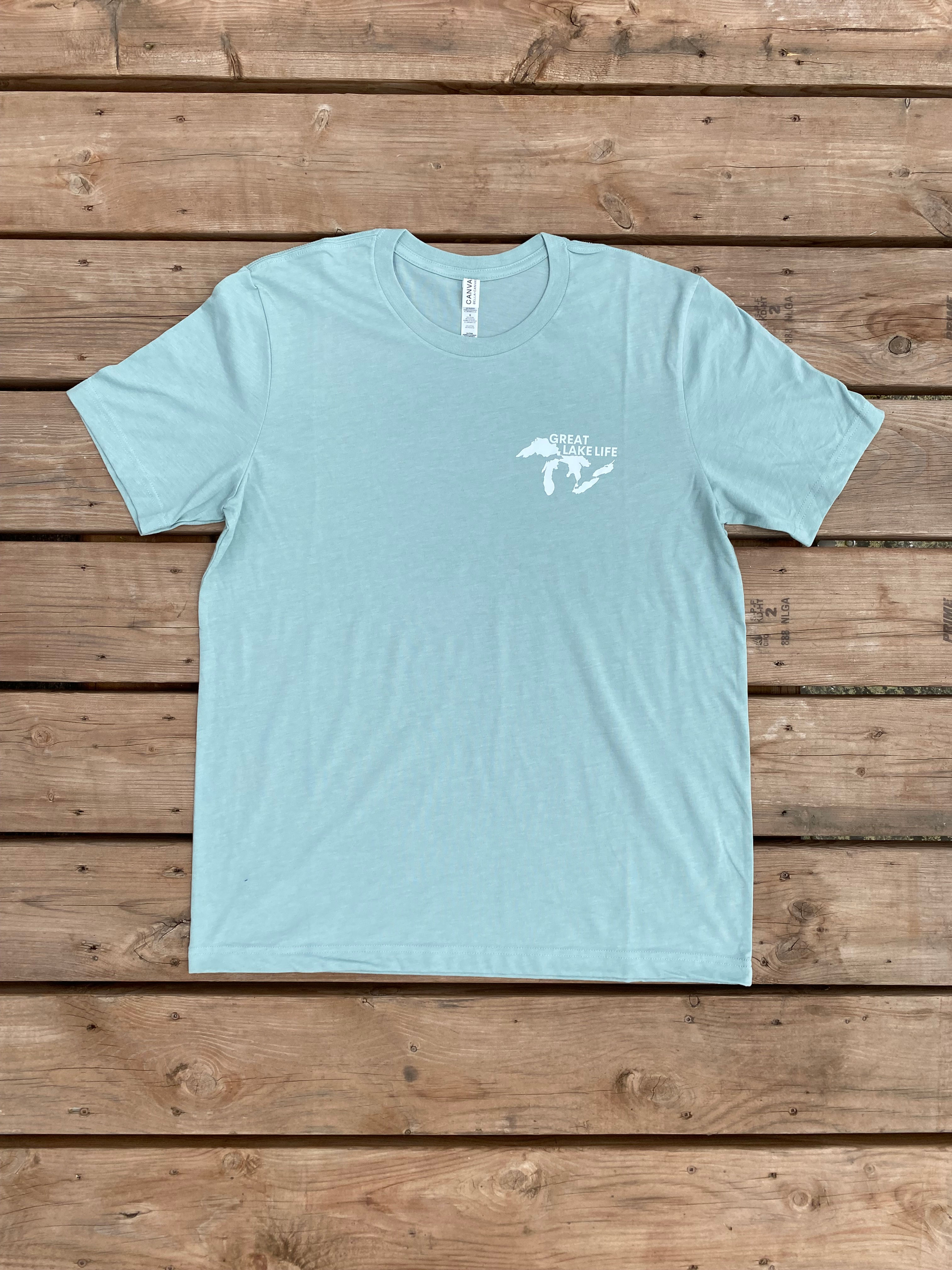 Large Dusty Blue Great Lake Life T-shirt