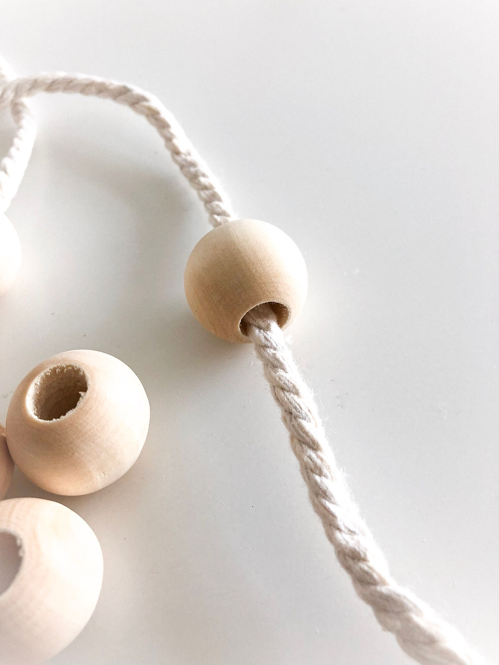 Thumbnail: Macrame Beads- Large Large Hole - 20x 8mm (large) hole natural wooden beads 