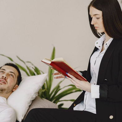 A man having a restoration time after a burnout with a woman