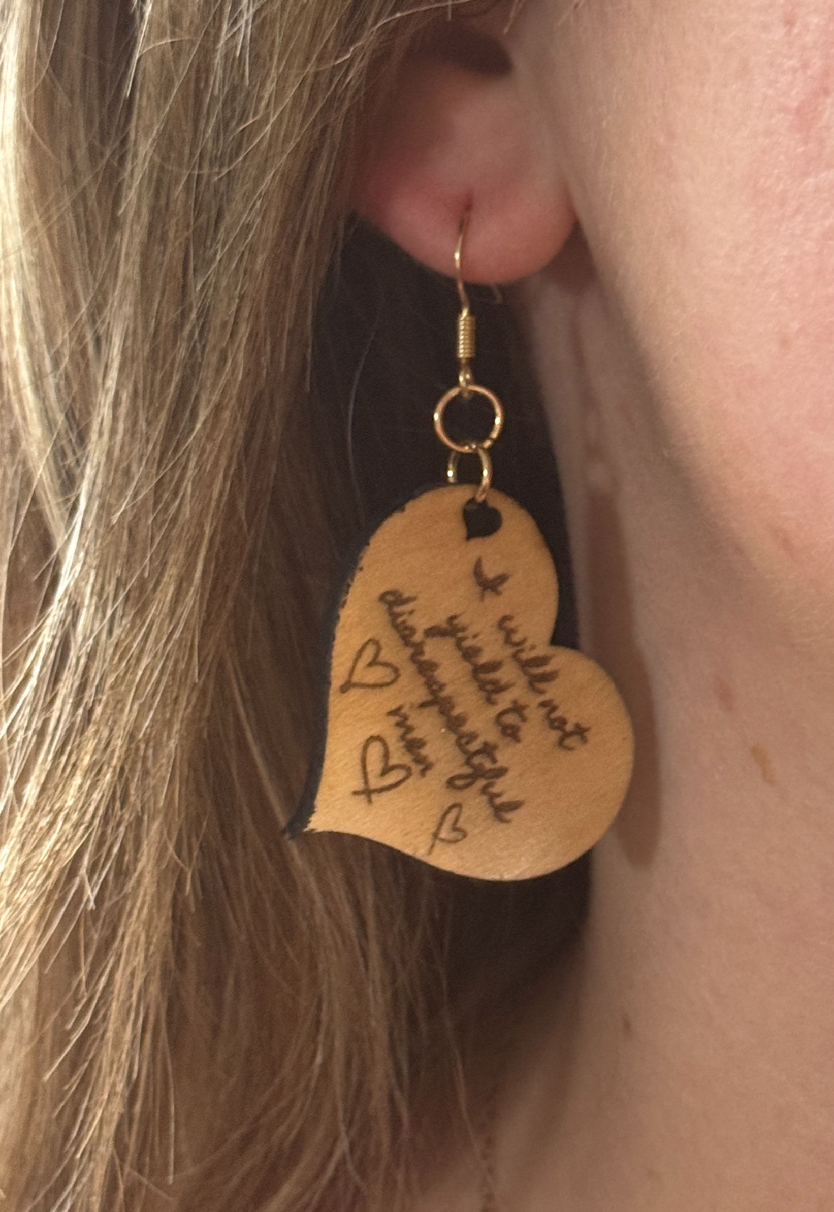 I Will Not Yield to Disrespectful Men Earrings
