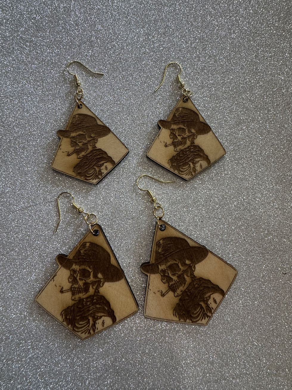 Cowboy Skeleton Diamond Earrings