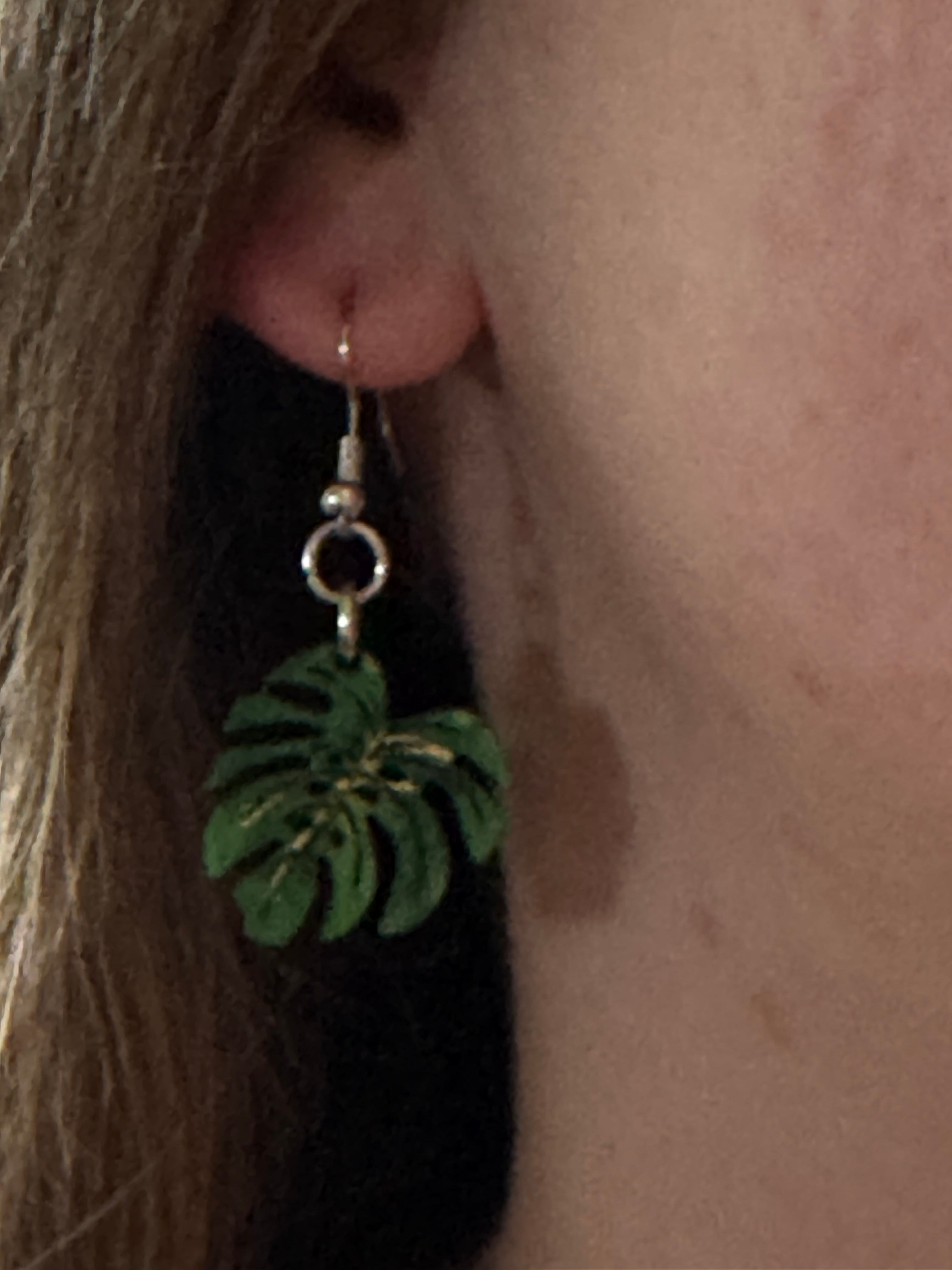 Monstera Leaf Earrings