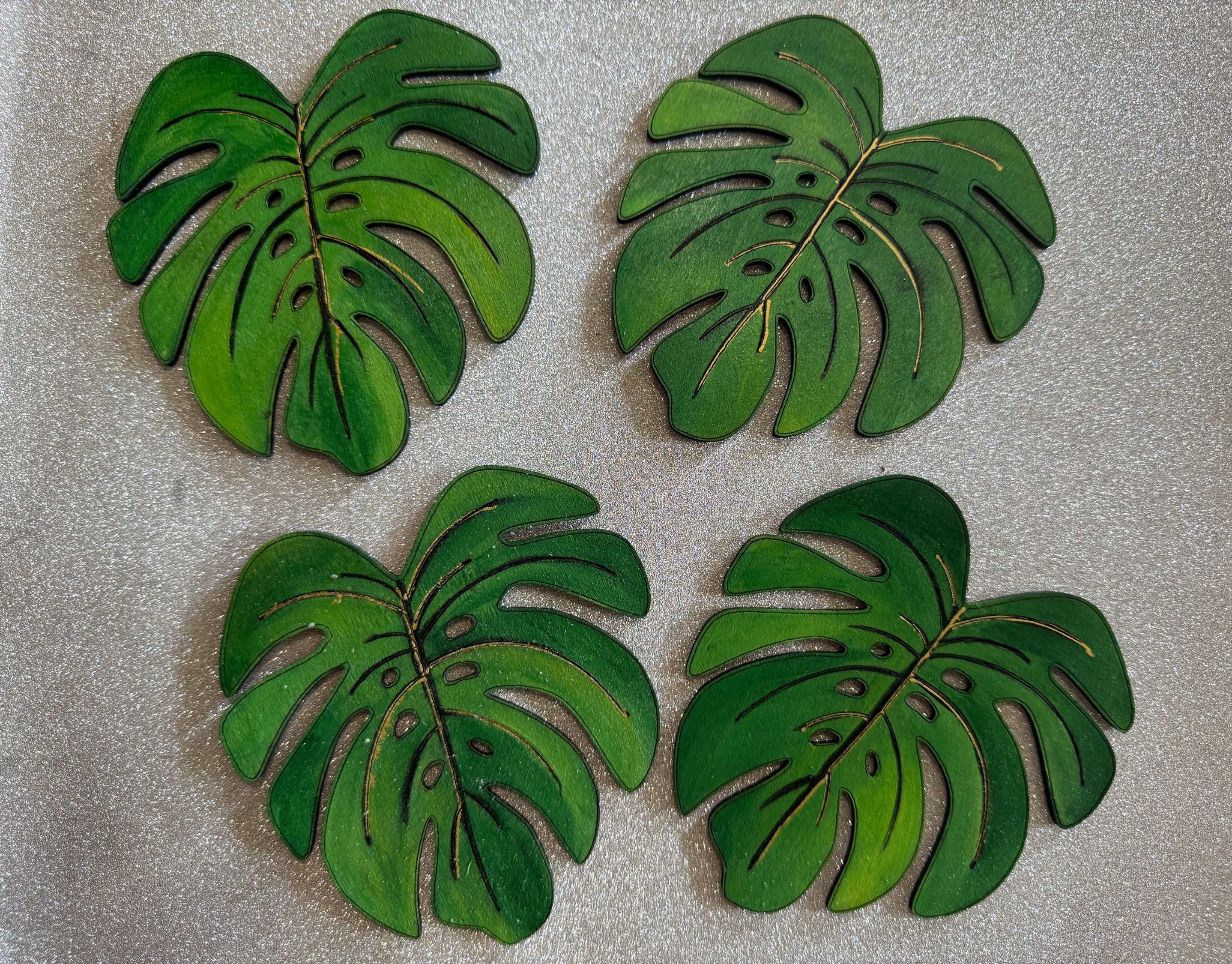 Monstera Leaf Coaster Set (4-Pack)