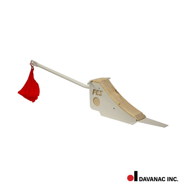 Wedge block, wooden, anti-drift, with red flag, cat 050/001