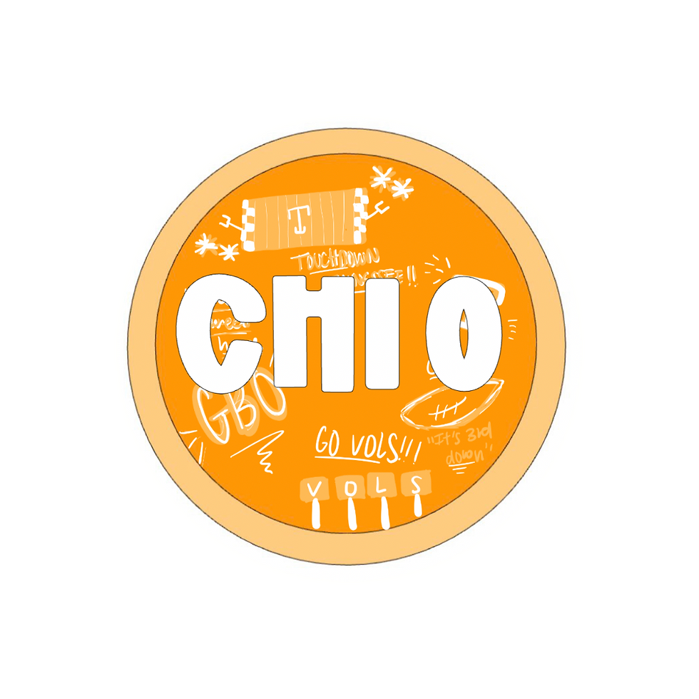 Thumbnail: Orange & White Button:Sorority Button