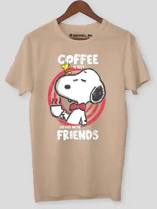 Thumbnail: Snoopy With Coffee T-Shirt For Men