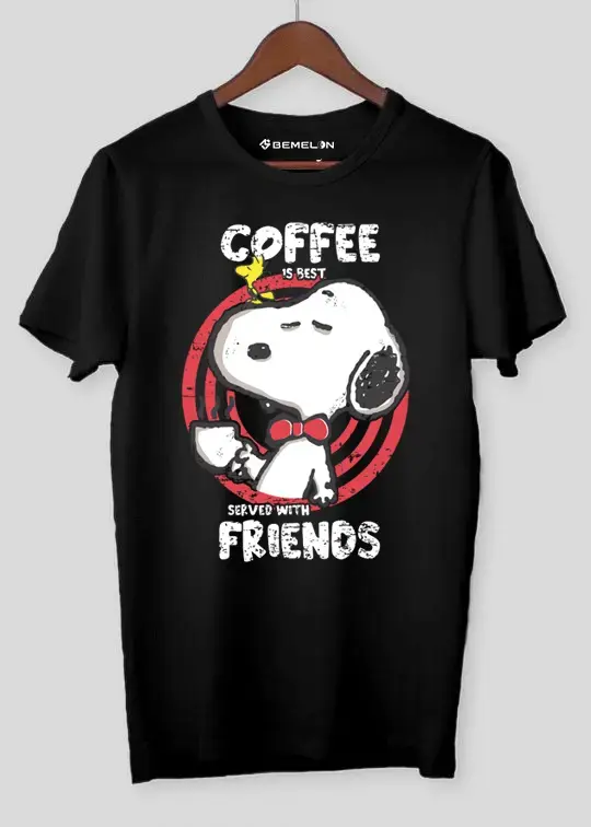 Thumbnail: Snoopy With Coffee T-Shirt For Men