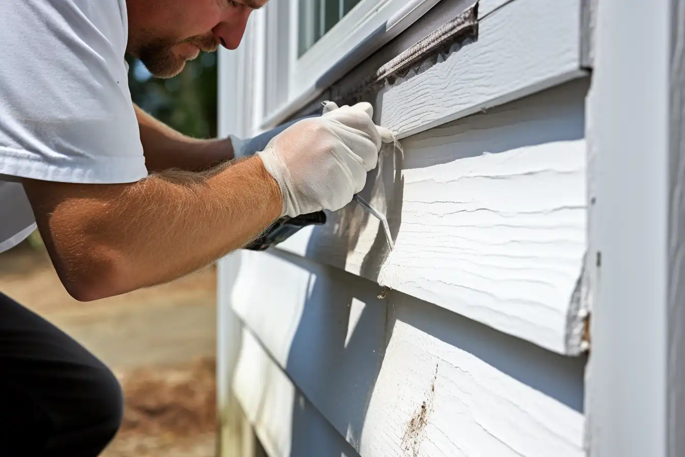 Properly caulking seams and gaps is important before starting an exterior painting project.